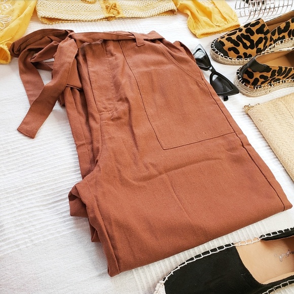 🆕️//The Coral// tan high waisted pants - Picture 2 of 7
